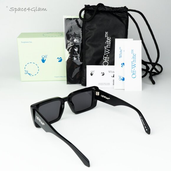 Off-White Women Sunglasses Black Grey Cat Eye OERI064 SAVANNAH 1007 BRAND NEW